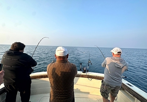 Three men fishing